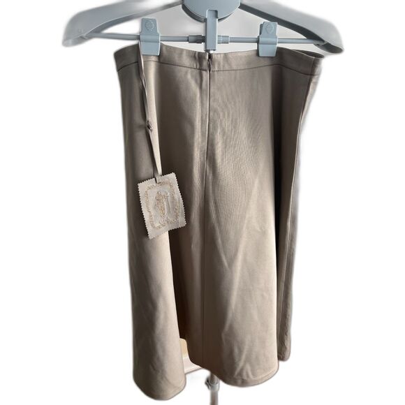 NWT My Tribe Gray Leather Front Midi Skirt XL Versatile Polished Timeless - Picture 2 of 5